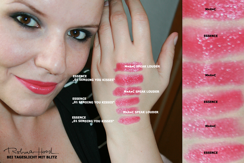essence "Ready for Boarding"-LE 2012 und MAC Cremesheen Lipstick "Speak Louder" im Vergleich