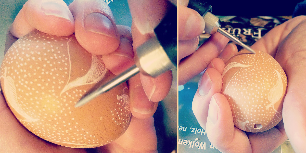 DIY Ostereier mit Kleinbohrmaschine und Diamantfräer verzieren